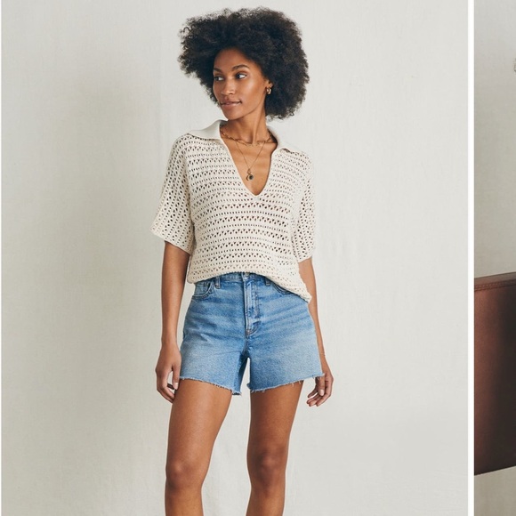 Faherty Nusa Crochet Polo Sweater short sleeve Shirt Top XL
& Medium NWT - Picture 2 of 4